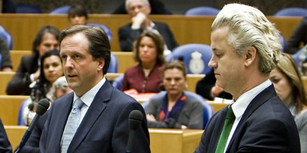 Alexander Pechtold en Geert Wilders in debat